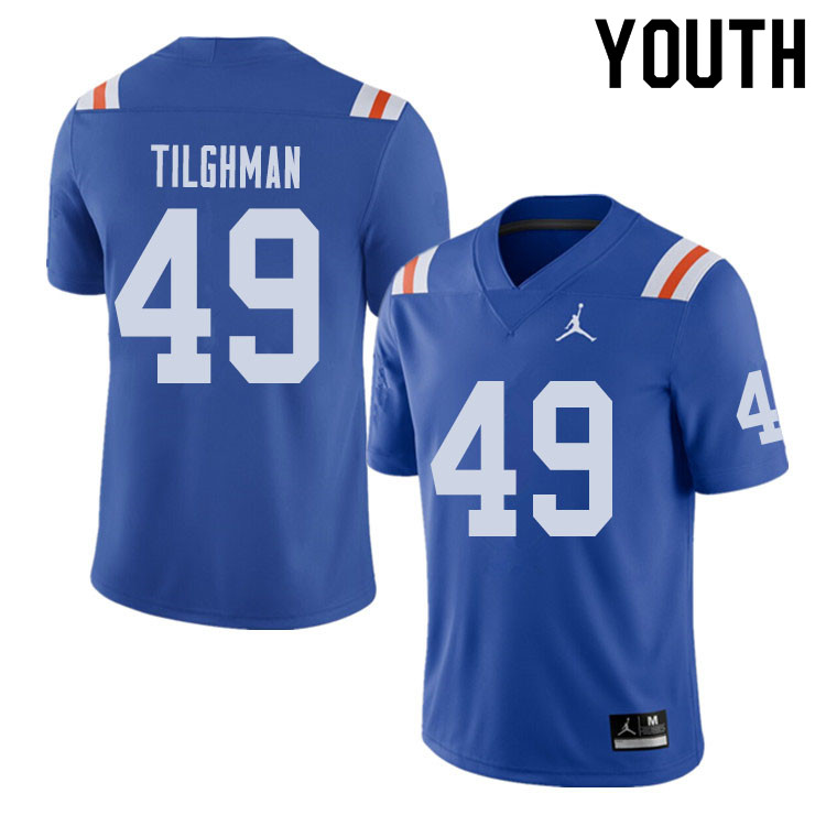Jordan Brand Youth #49 Jacob Tilghman Florida Gators Throwback Alternate College Football Jerseys Sa